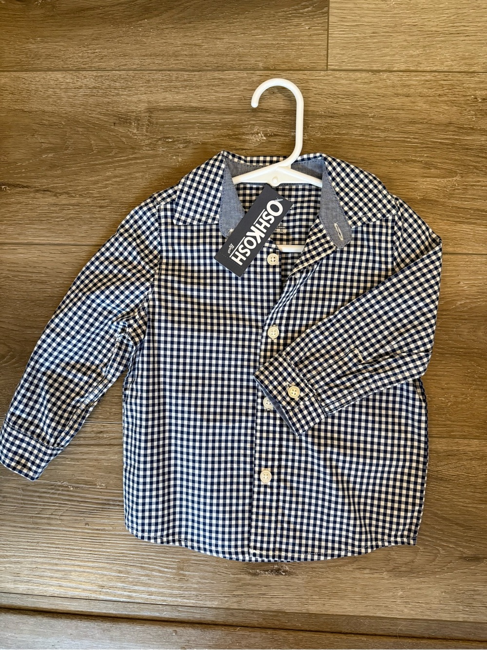 OshKosh B'gosh Navy & White Gingham Button-Down Shirt